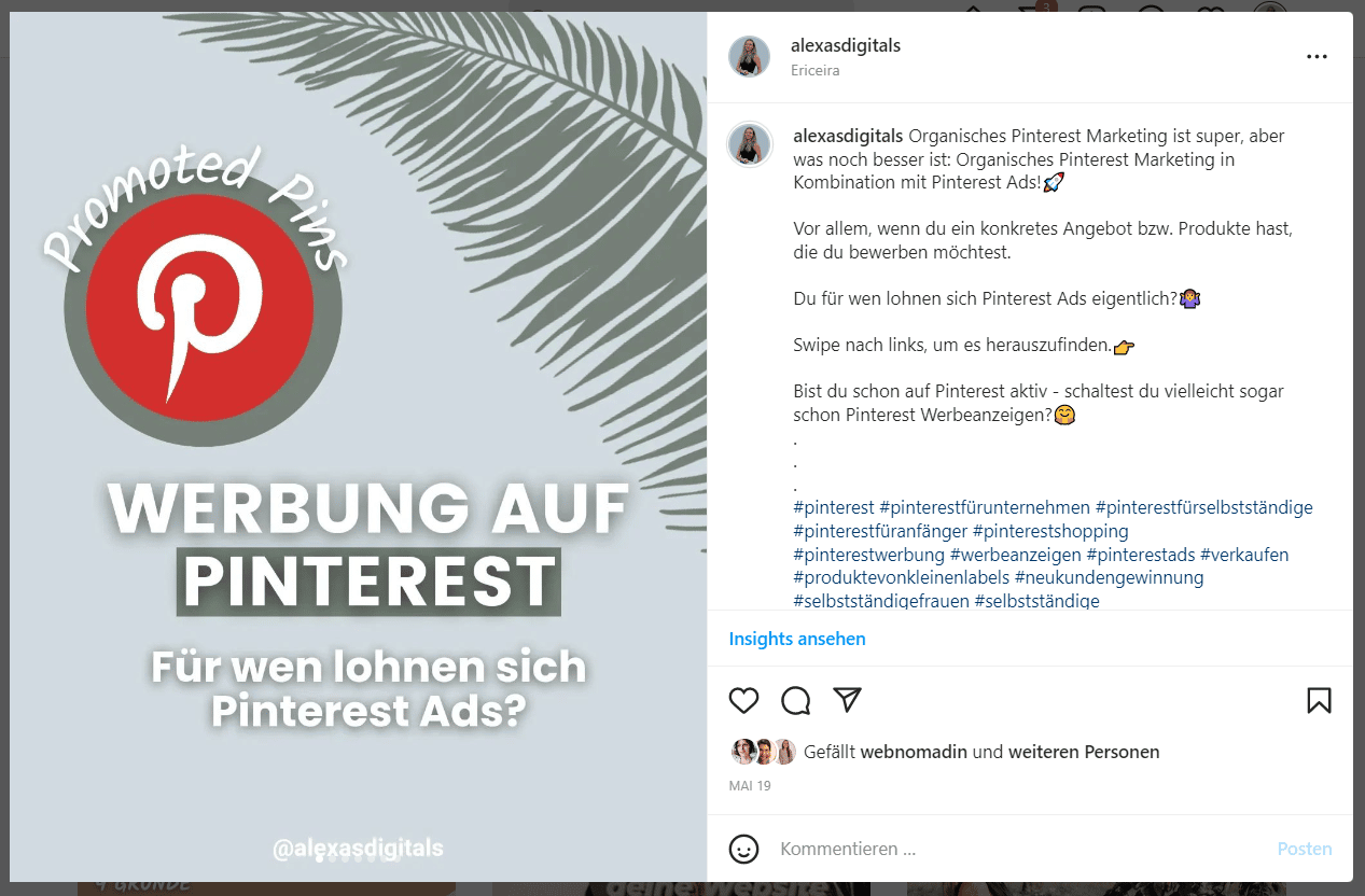 Instagram Post Pinterest Ads